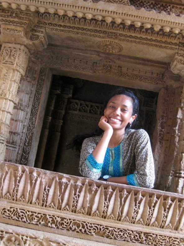 Pauline in India during her Internship at Indi Design